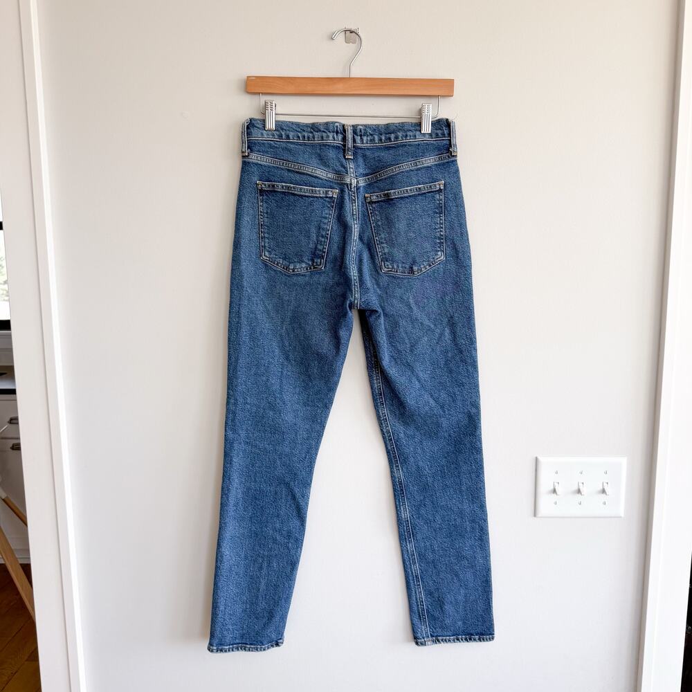 Agolde Riley High Rise Zip-Fly Skinny Leg Jeans Blue 27 - Picture 2 of 9